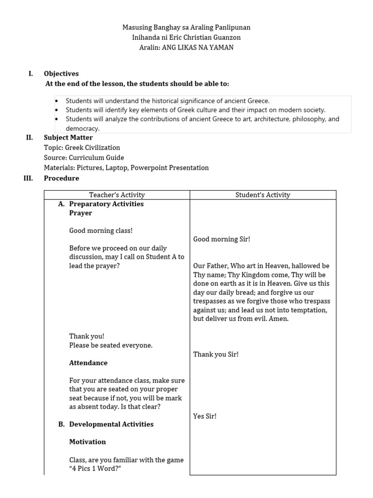 Ancient Greece Lesson Plan Overview | PDF | Ancient Greece | Greeks