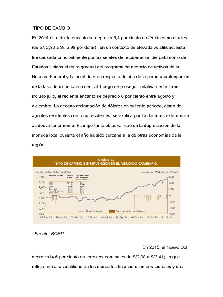 Evolución del Tipo de Cambio en Perú | PDF | Tipo de cambio | Economía ...