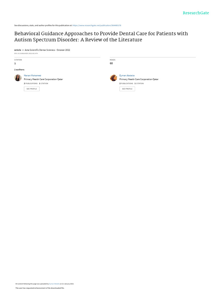 Behavioural Guidance | PDF | Autism Spectrum | Pervasive Developmental ...
