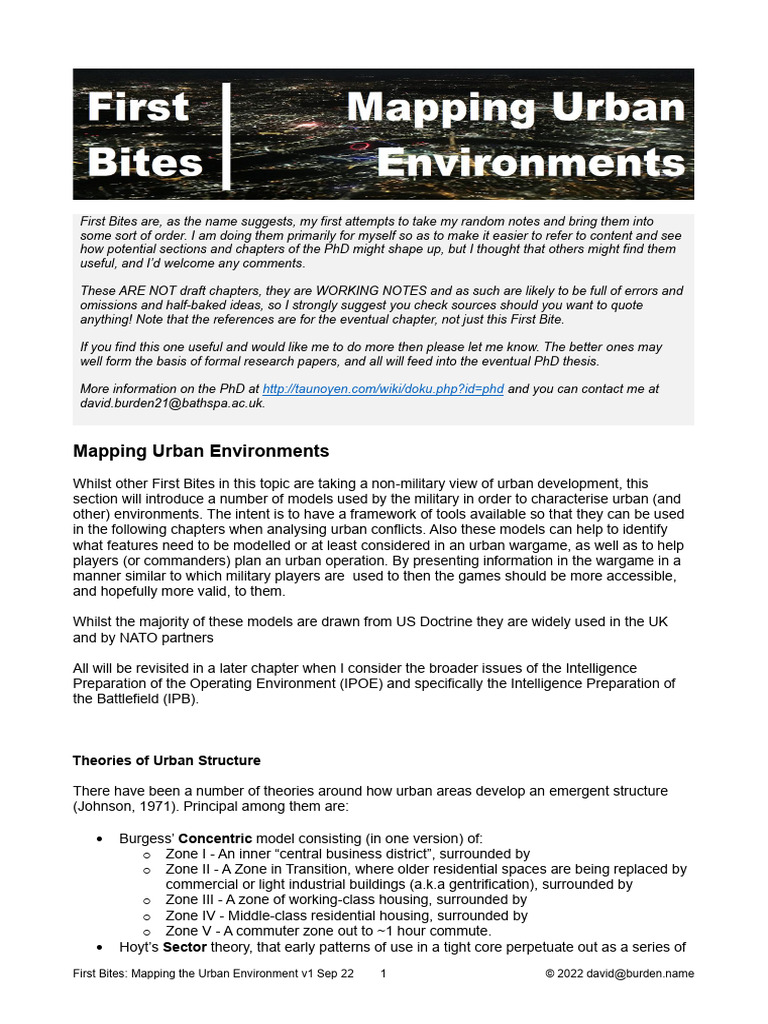 First Bites - Mapping The Urban Environment | PDF | Infrastructure ...