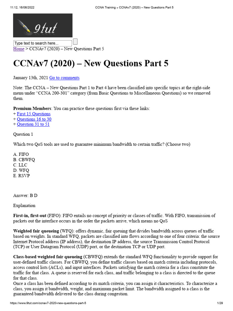 Ccna 2020 New Questions Overview Pdf Computer Network Ip Address