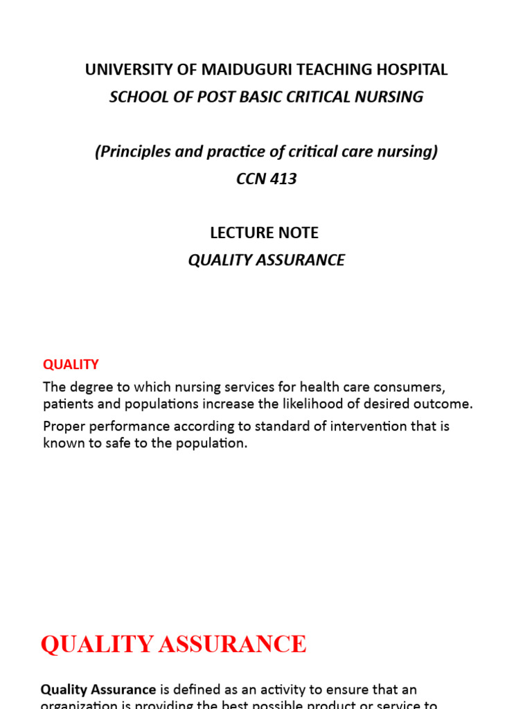 QUALITY ASSURANCE IN HEALTHCARE PDF visual data 8