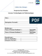 Template Cahier Des Charges PFE Licence DSI3 Et RSI3