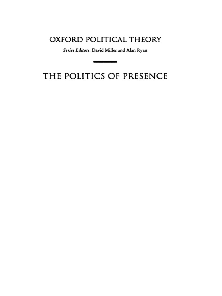 (Oxford Political Theory) Anne Phillips - The Politics of Presence ...