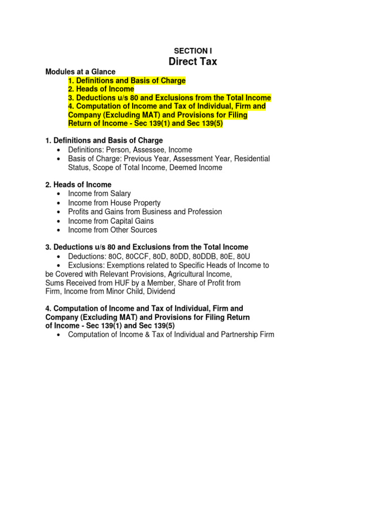 Direct and Indirect Tax Overview | PDF | Cost Of Living | Taxes