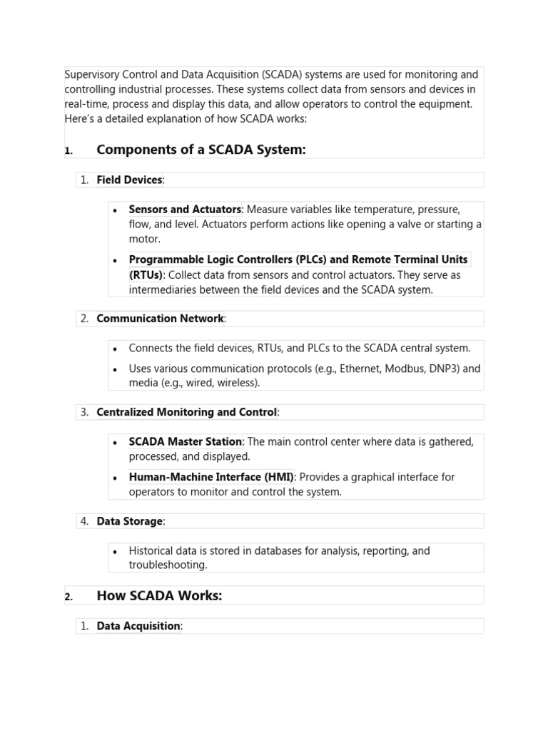 Overview of SCADA Systems and Functions | PDF | Scada | Programmable ...