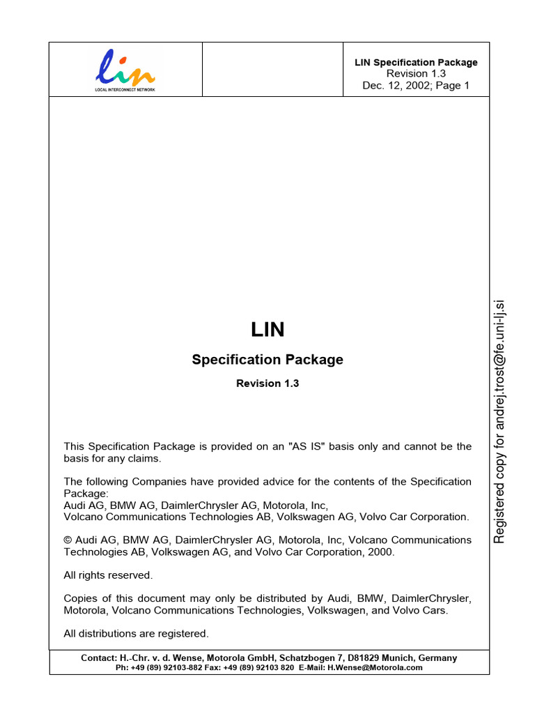 Lin spec 1 3 pdf computer engineering data transmission