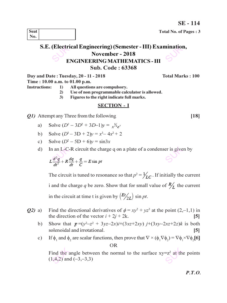 B E Regular B E July 2013 Electrical S E Sem III 155121418367110528111 ...