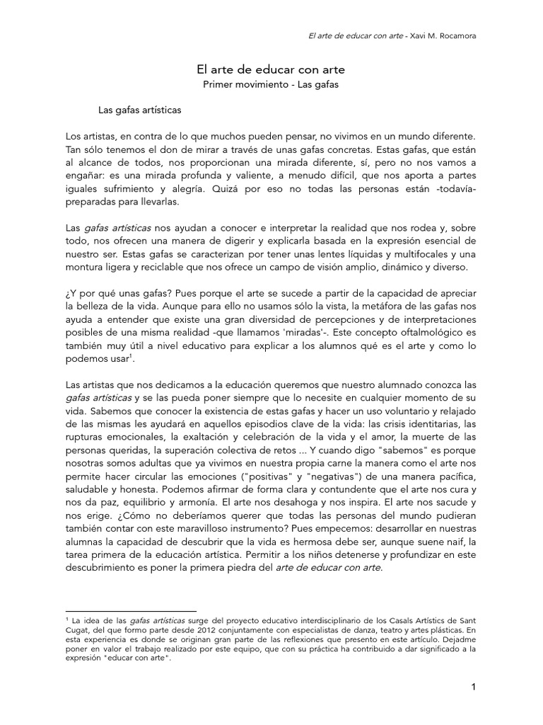 El Arte de Educar Con Arte - Xavi M. Rocamora | PDF | Lentes | Escultura