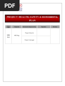 HSE Plan For Roads