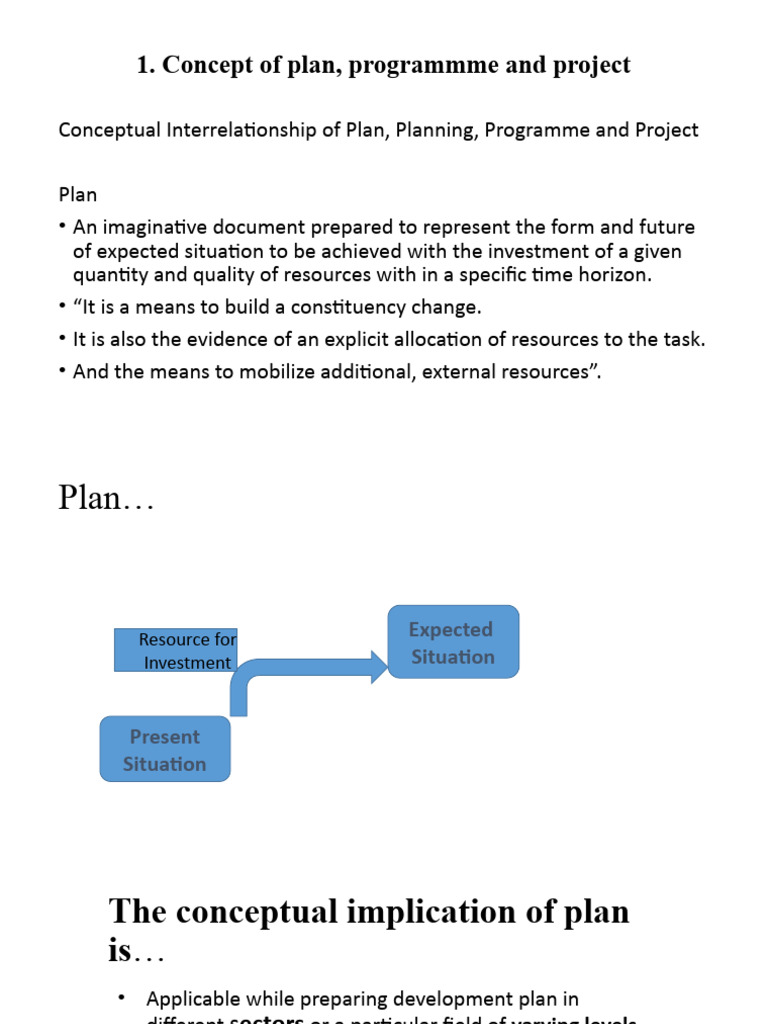 1.1 Concept of Plan, Program and Project | Download Free PDF | Public ...