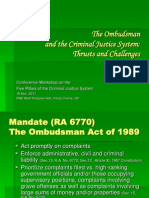 The Ombudsman and The Criminal Justice System - Thrusts and Challenges