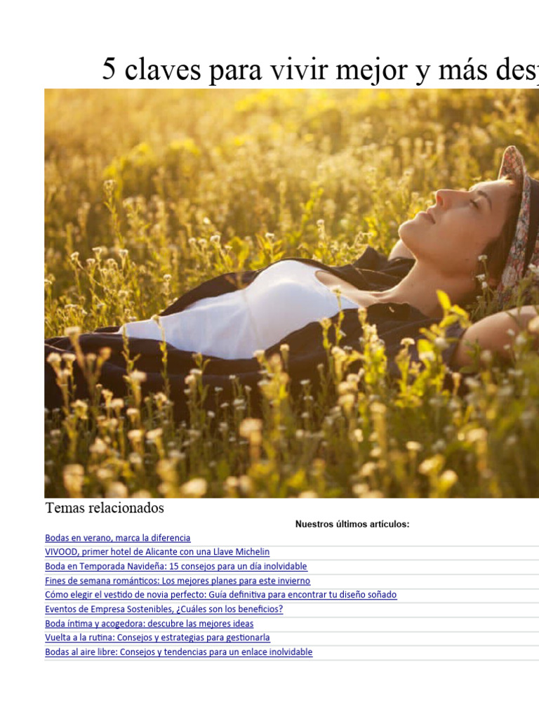 Claves para vivir mejor y sin prisas | PDF | Relaciones personales ...