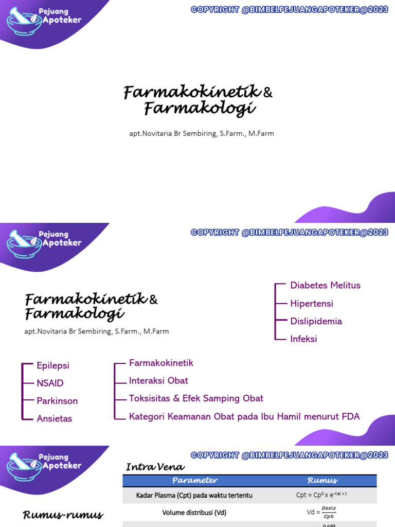Farmakokinetik Farmakologi Farmakoterapi 1 Pdf