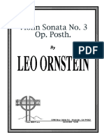 ORNSTEIN, LEO - Violin Sonata No. 3 Op. Posth.