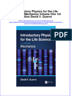 Full Ebook of Introductory Physics For The Life Sciences Mechanics Volume One 1St Edition David V Guerra Online PDF All Chapter
