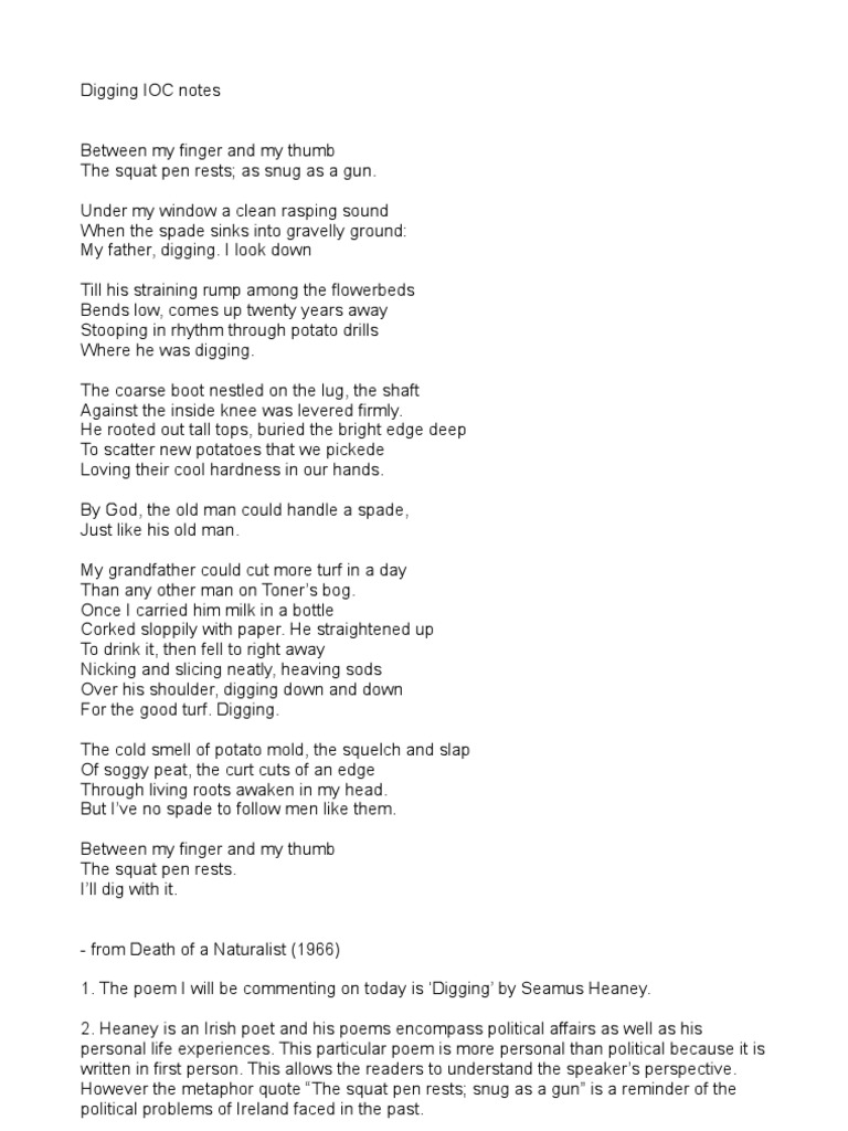 Digging Ioc Notes Poetry
