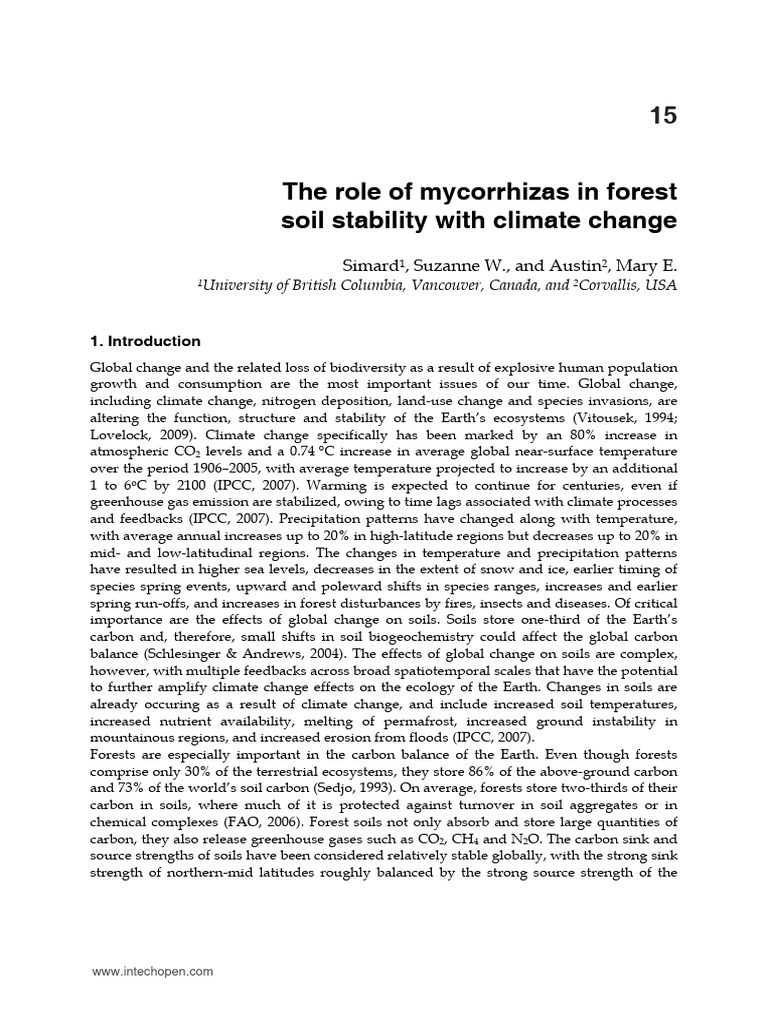 Mycorrhizae Soil Climate Change | PDF | Soil | Ecosystem