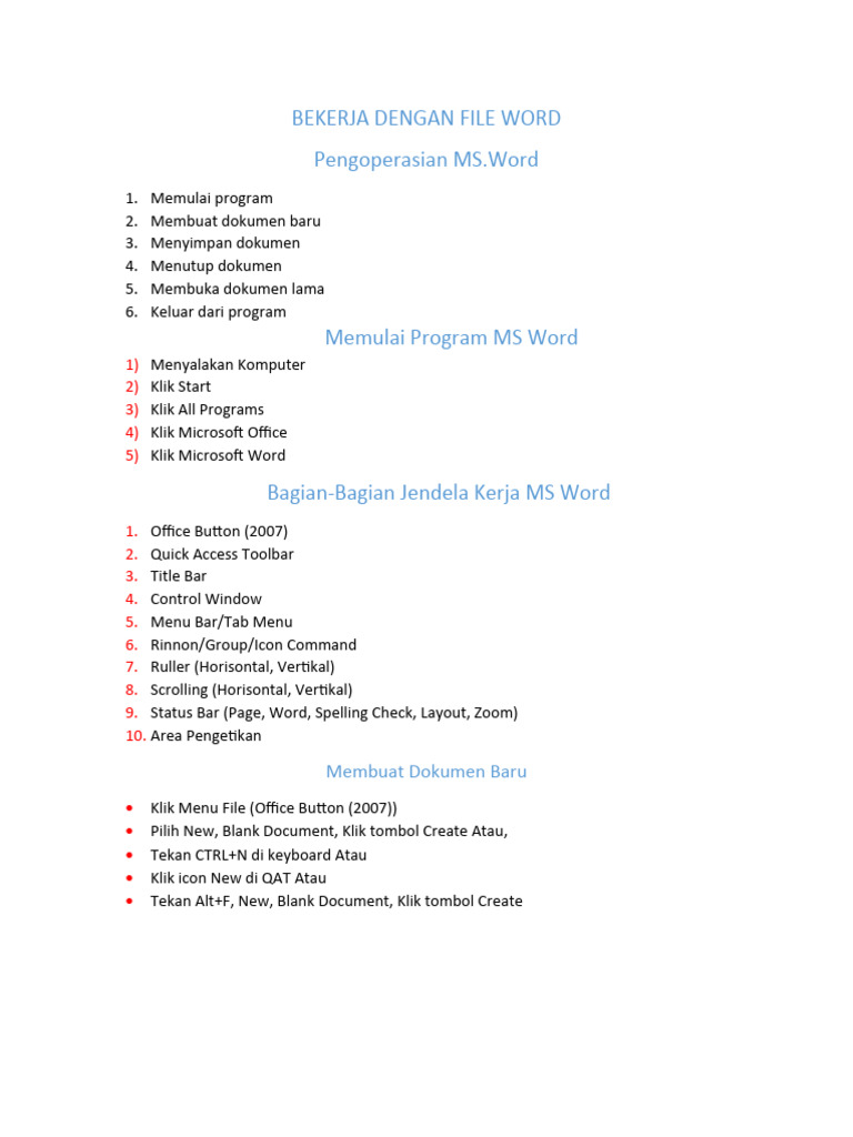 Cara Keluar dari Microsoft Word | PDF