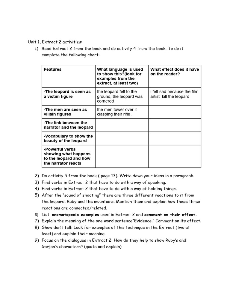 Analyzing Extract 2: Language & Impact | PDF | Language Arts ...