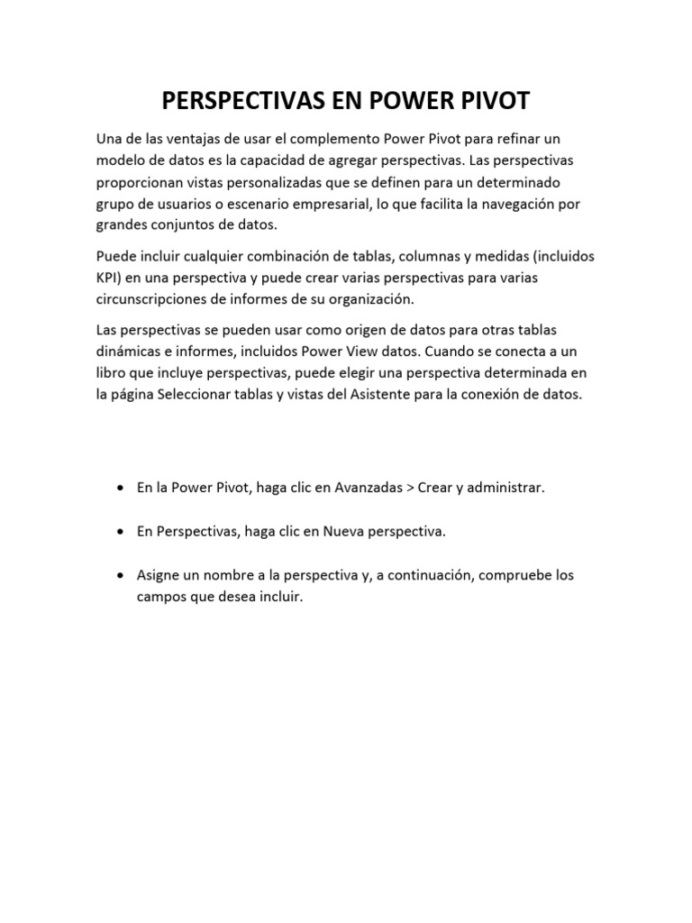 Perspectivas en power pivot pdf