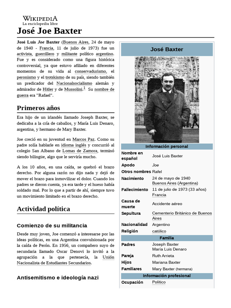 José Joe Baxter | PDF | Argentina