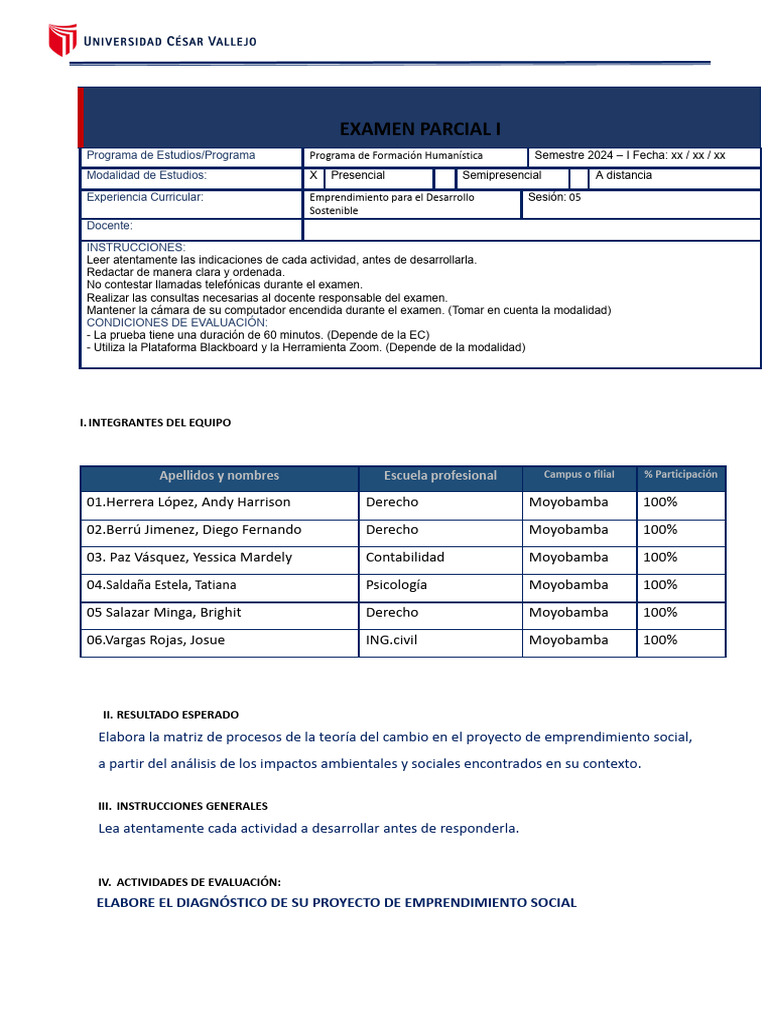 Examen Parcial 1 | PDF | Iniciativa empresarial