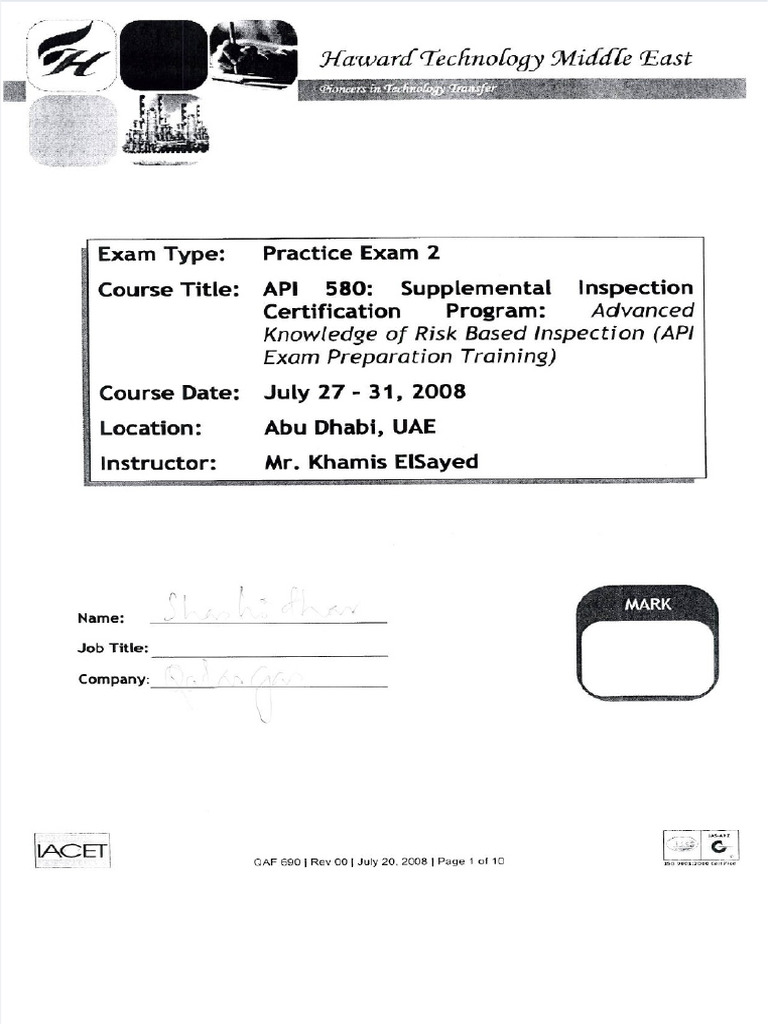 Dokumen - Tips - Api 580 Questions | PDF