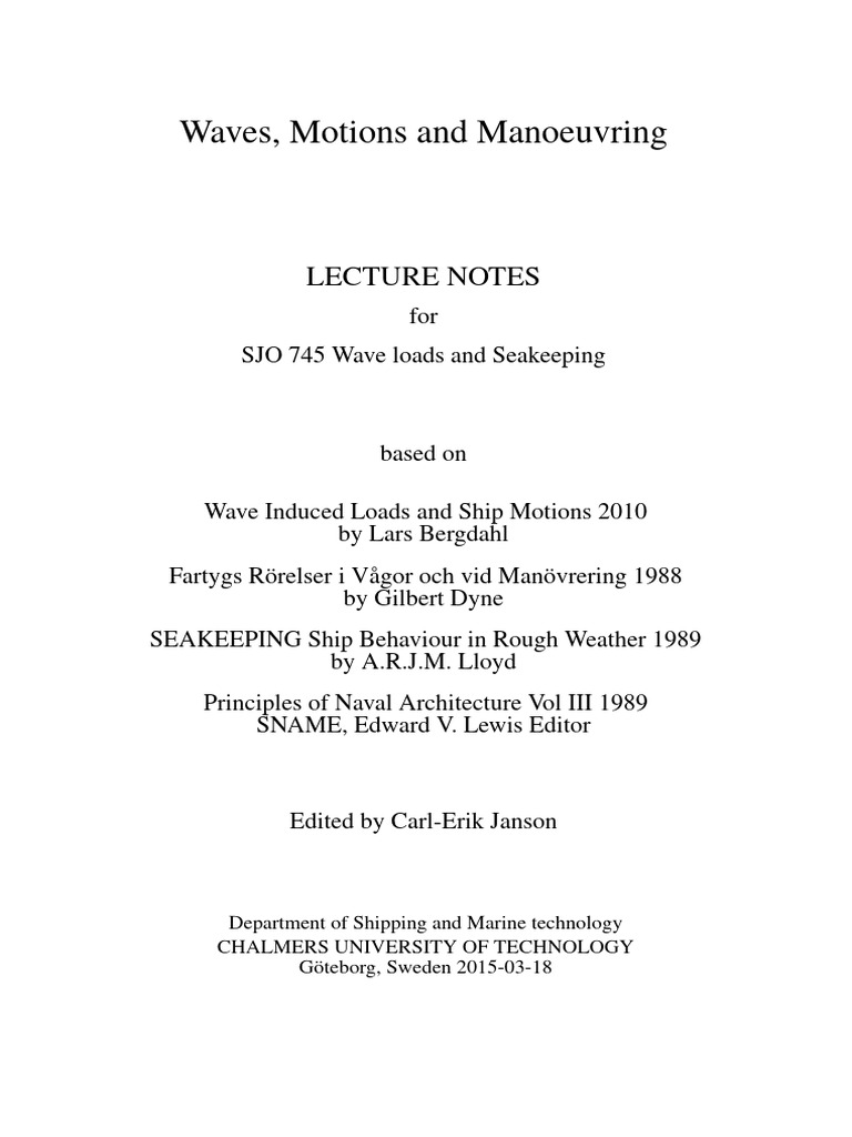 Ship Motions and Wave Dynamics Guide | PDF | Fluid Dynamics | Waves