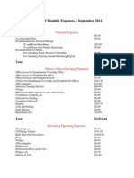 Rep. Helm September 2011 Expenses