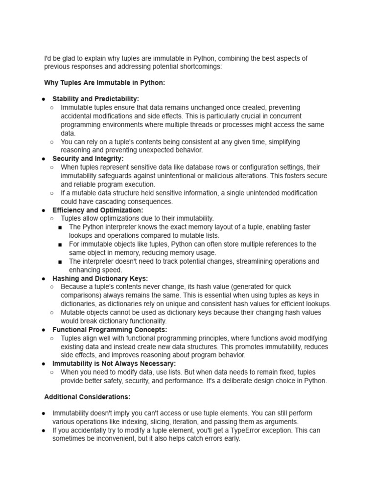 Python, Tuples Are Immutable | Download Free PDF | Information ... image.