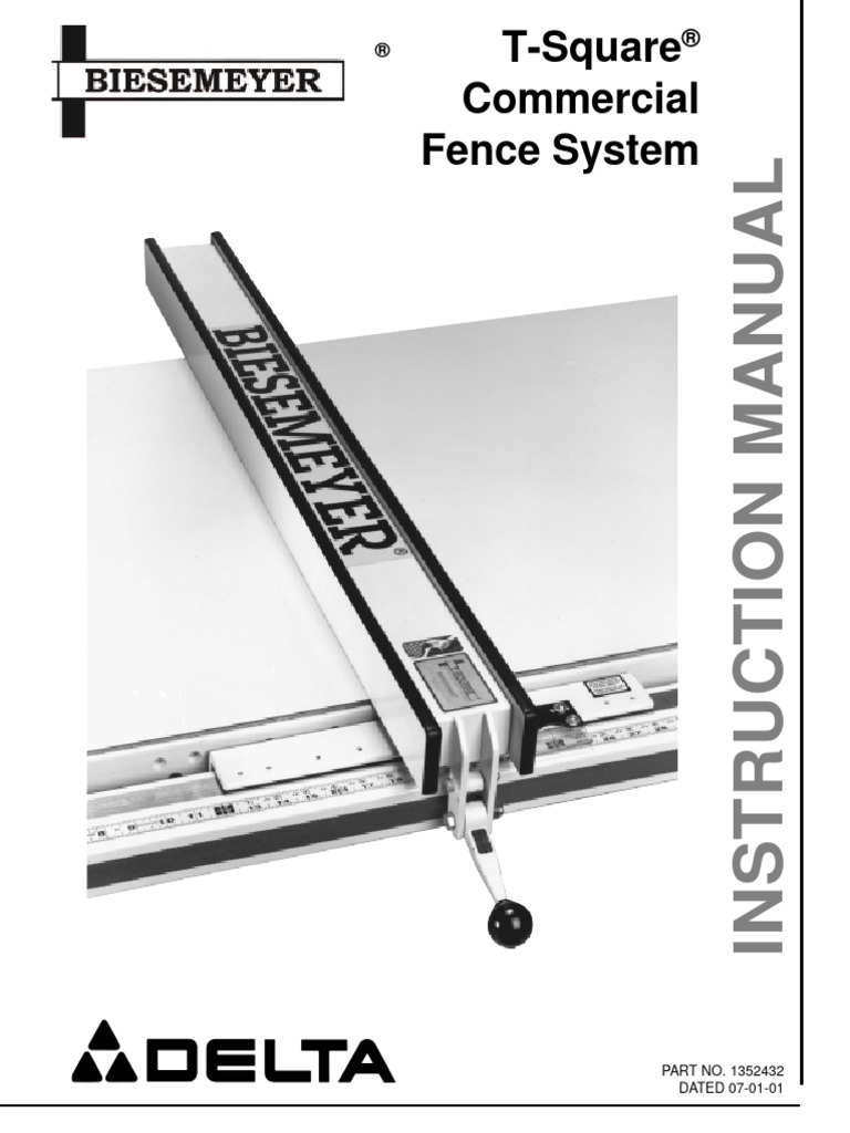 Biesemeyer Table Saw Fence Manual | PDF | Screw | Washer (Hardware)