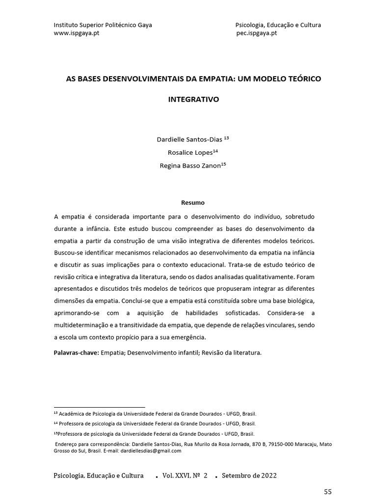 Bases do Desenvolvimento da Empatia | PDF | Empatia | Emoções