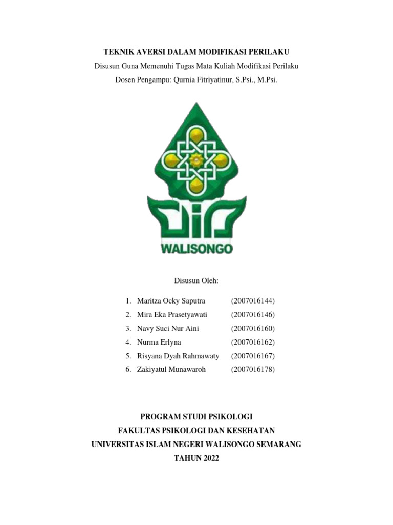 Teknik Aversi dalam Modifikasi Perilaku | PDF