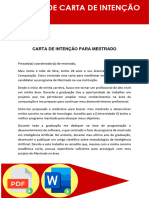 Modelo de Carta de Intencao para Mestrado