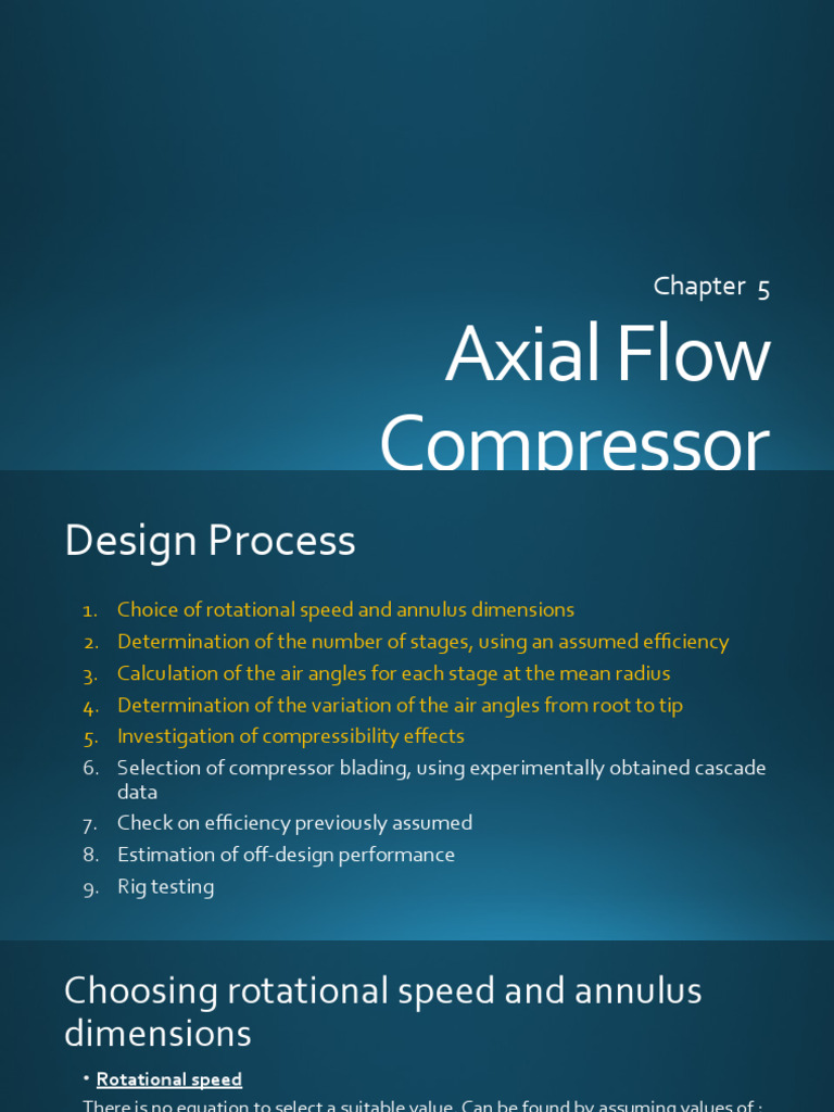 Axial Flow Compressor Design Process | PDF | Turbine | Gas Technologies