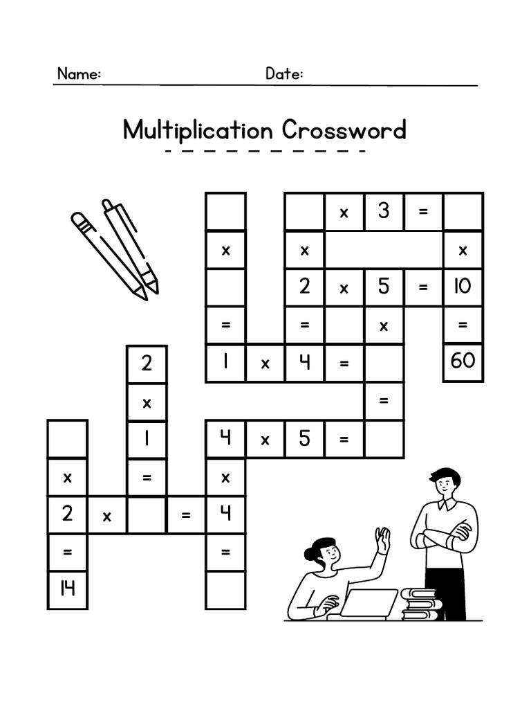 Multiplication crossword puzzle | pdf