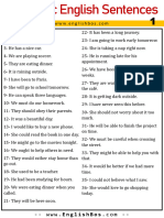 100 Basic English Sentences