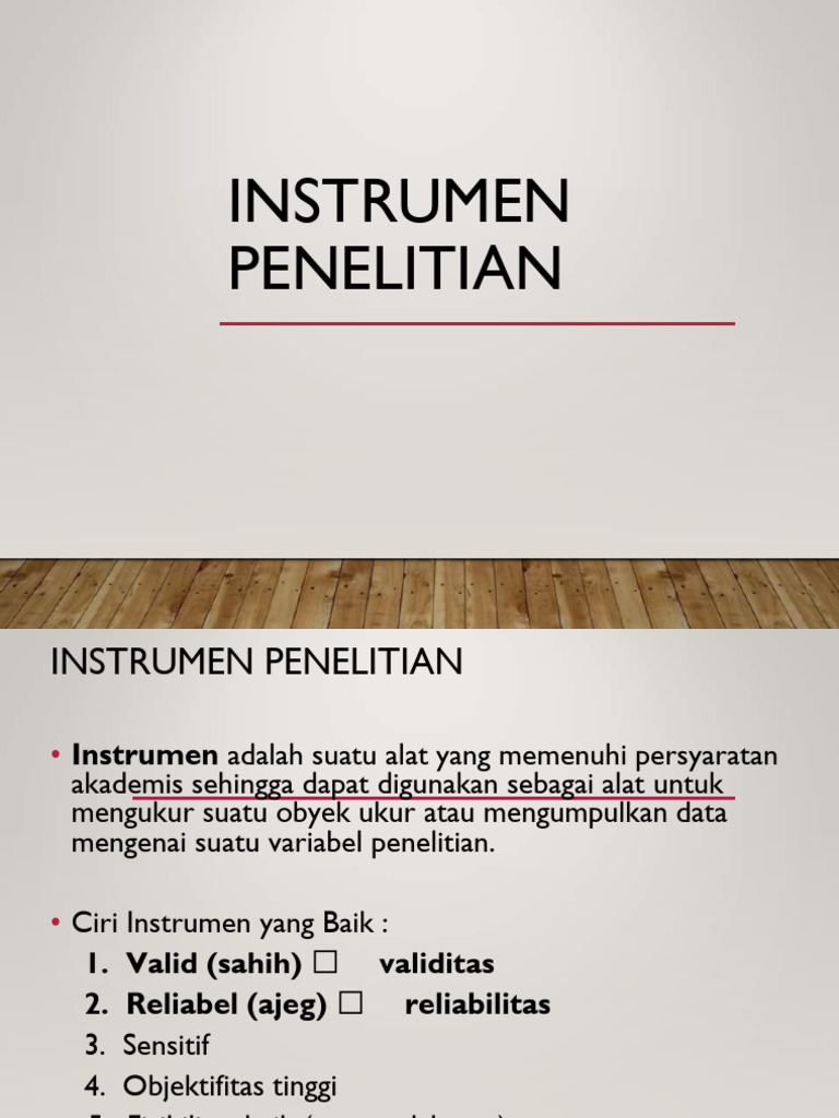 Definisi dan Jenis Instrumen Penelitian | PDF | Teknologi & Rekayasa