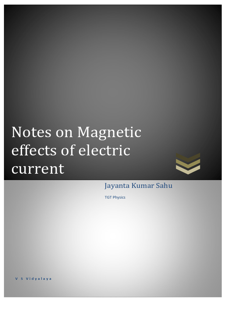 Effects of Electric Current Notes PDF