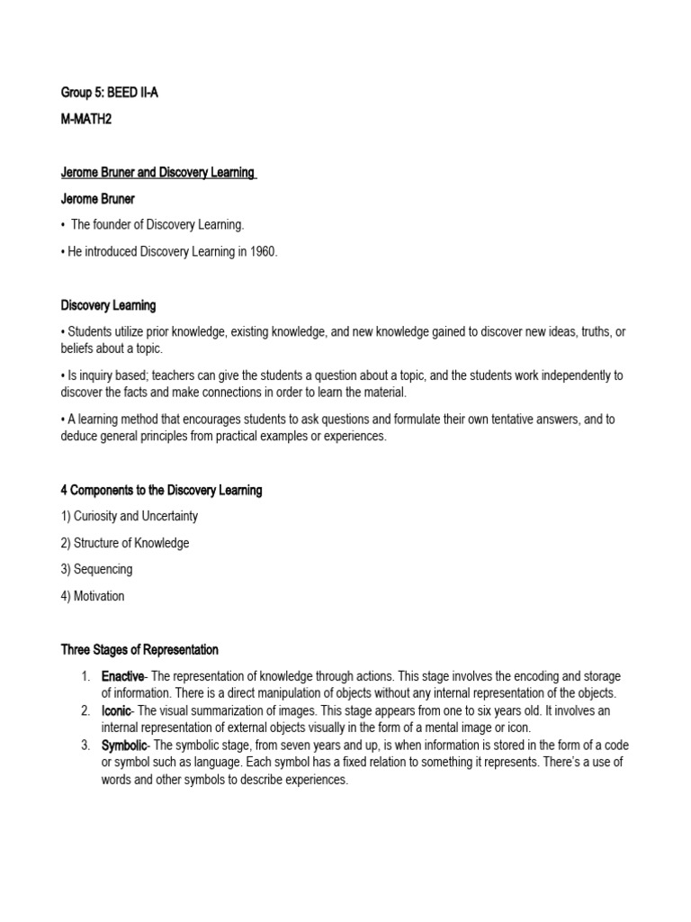 Discovery Learning and Learning Theories | PDF | Learning | Schema ...