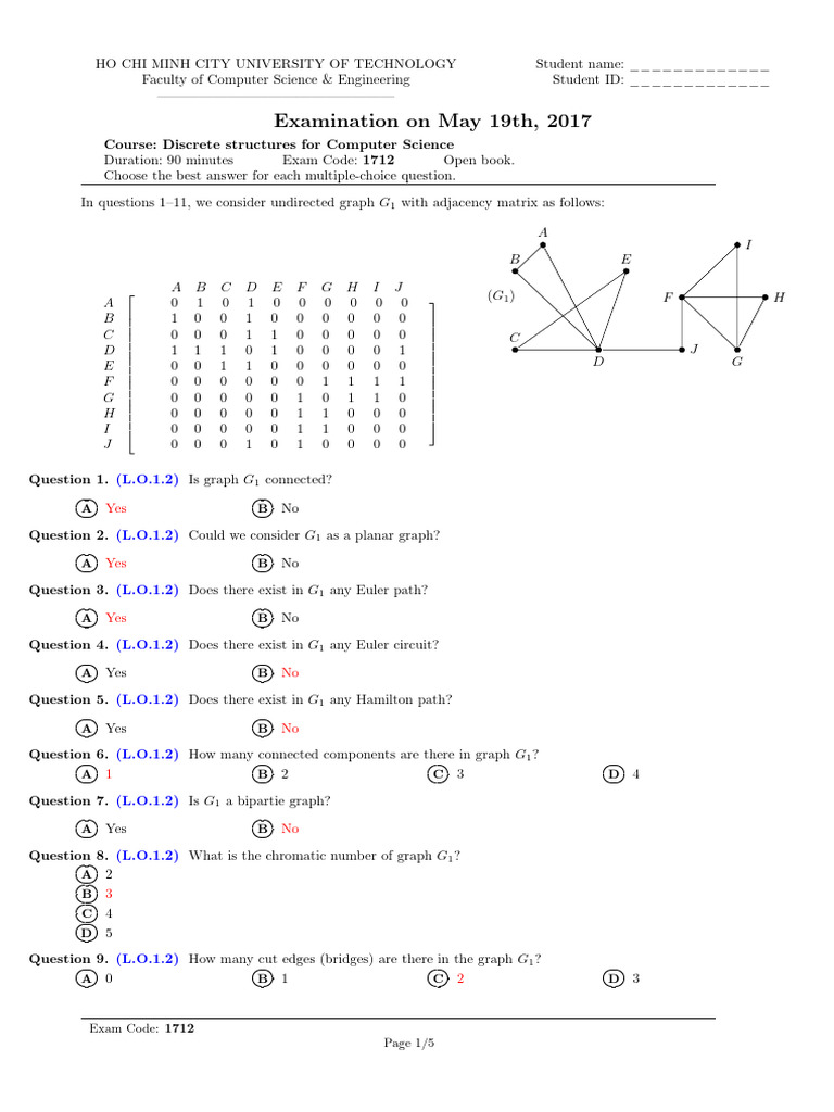 Final Test Graph 7 2017 | PDF | Vertex (Graph Theory) | Mathematical ...