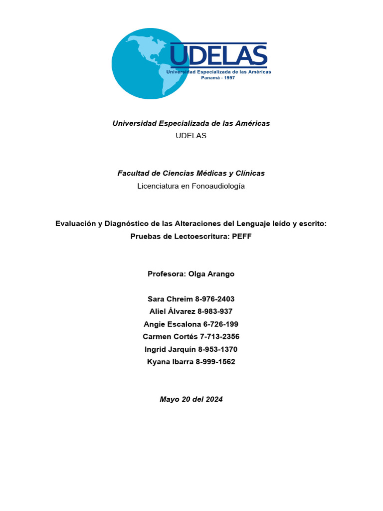 Prueba PEFF: Evaluación Fonética-Fonológica | PDF | Fonología | Evaluación