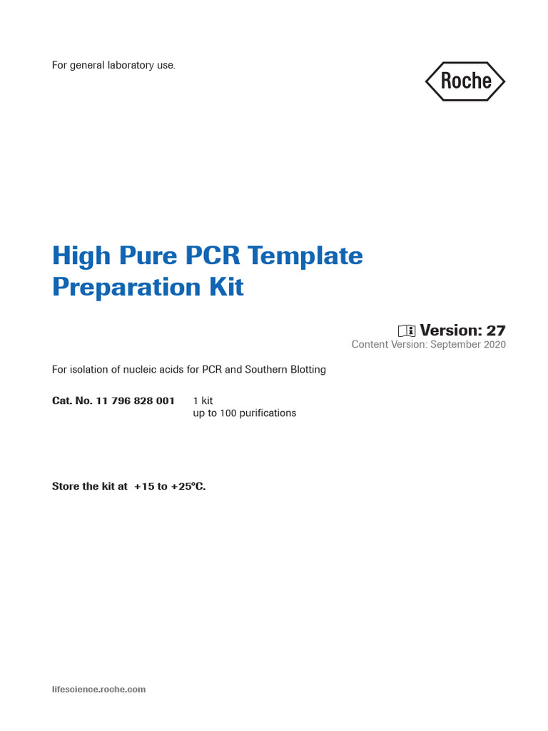 High Pure PCR Template Kit Guide | PDF | Polymerase Chain Reaction ...