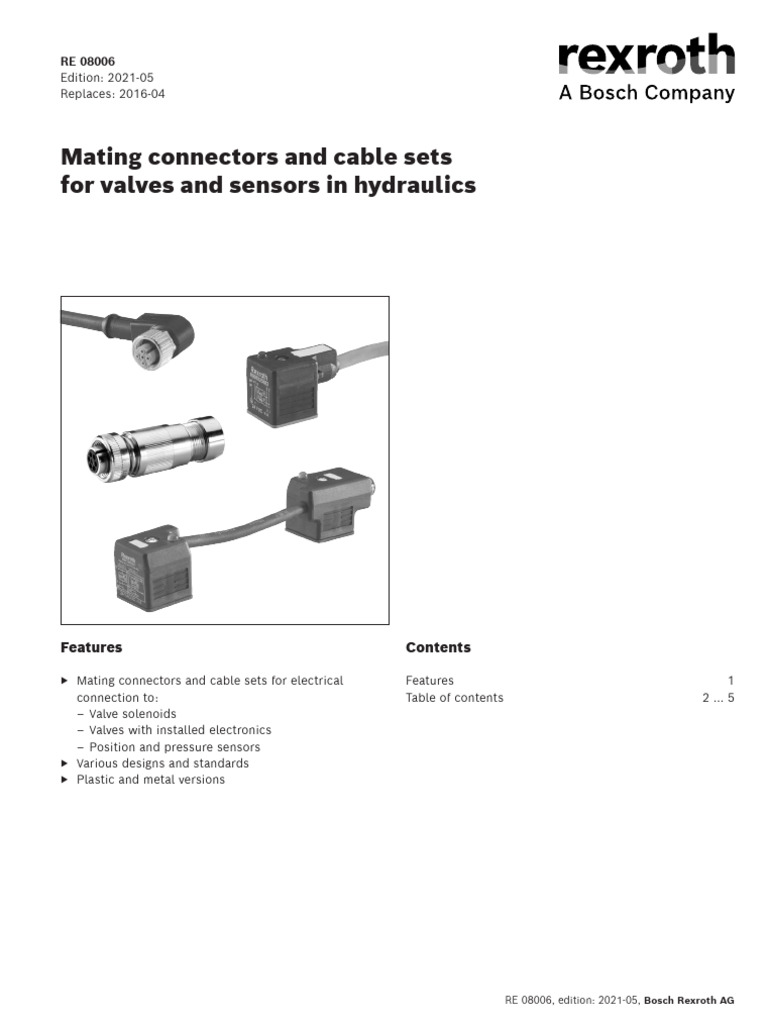 Mating Connectors for Hydraulic Valves | PDF | Electrical Connector ...
