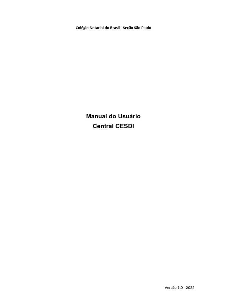 Manual do Usuário - Central CESDI | PDF | Divórcio
