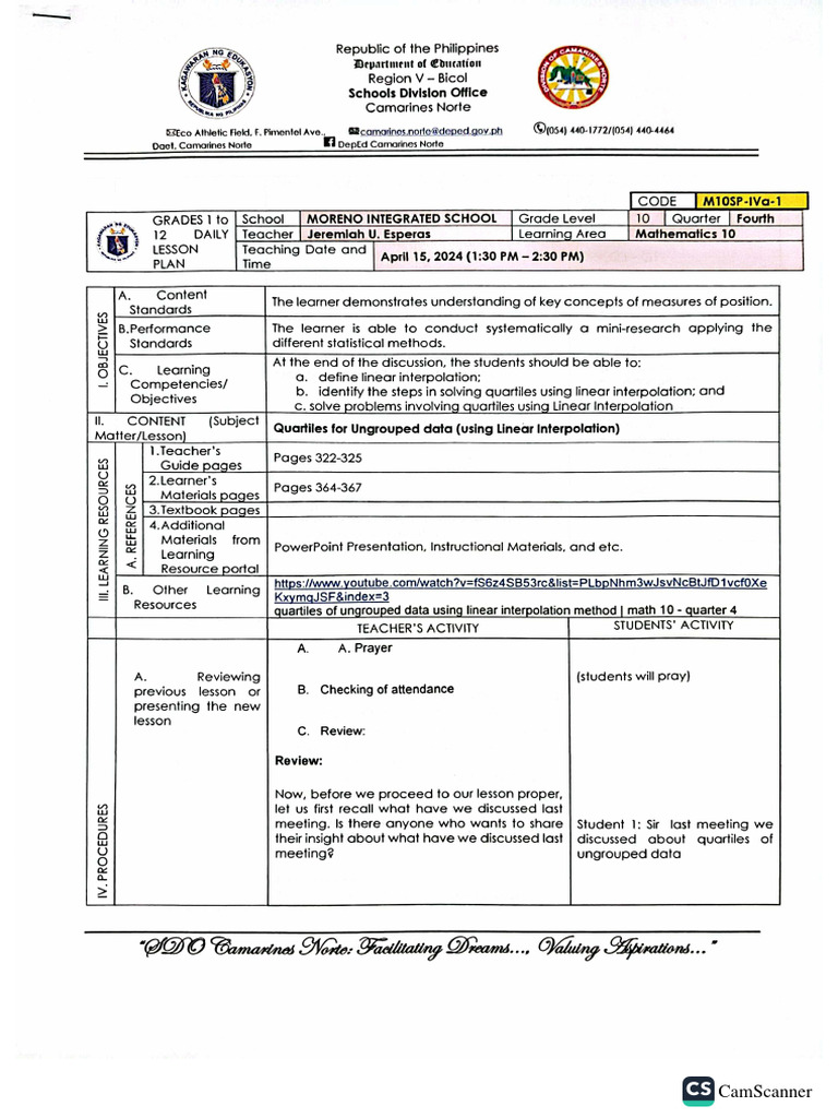 quartiles for ungrouped data using linear interpolation PDF
