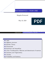 Applied Mathematics I: Year One: Niyigaba Emmanuel