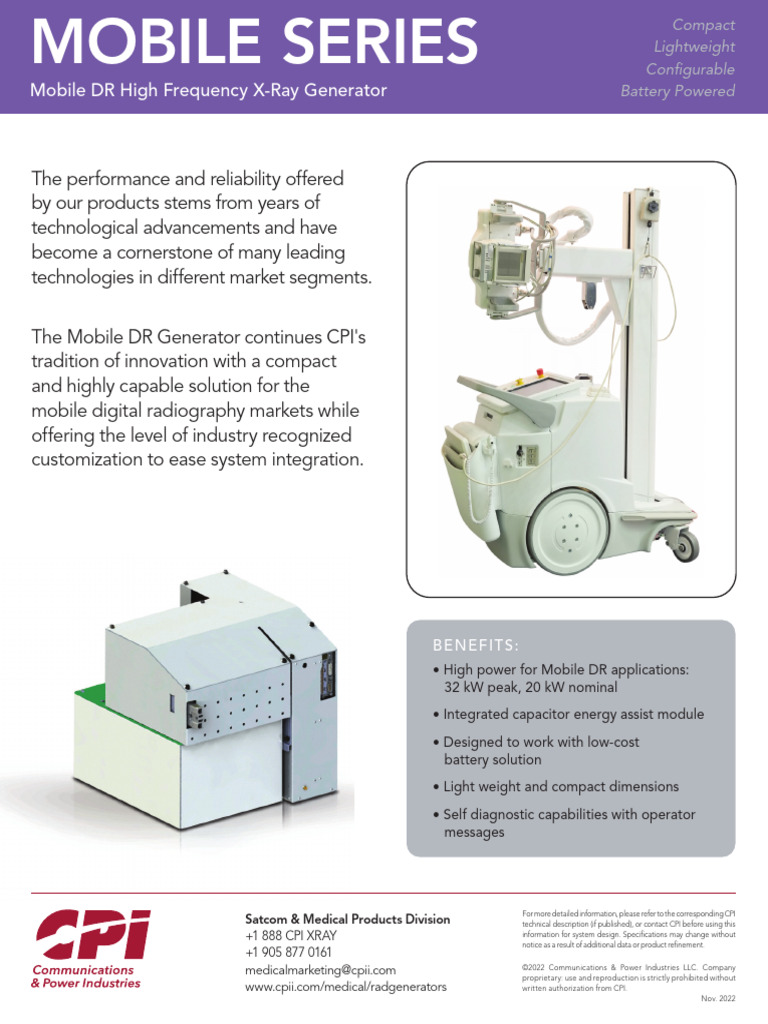 Mobile DR X-Ray Generator Features | PDF | X Ray | Electronics