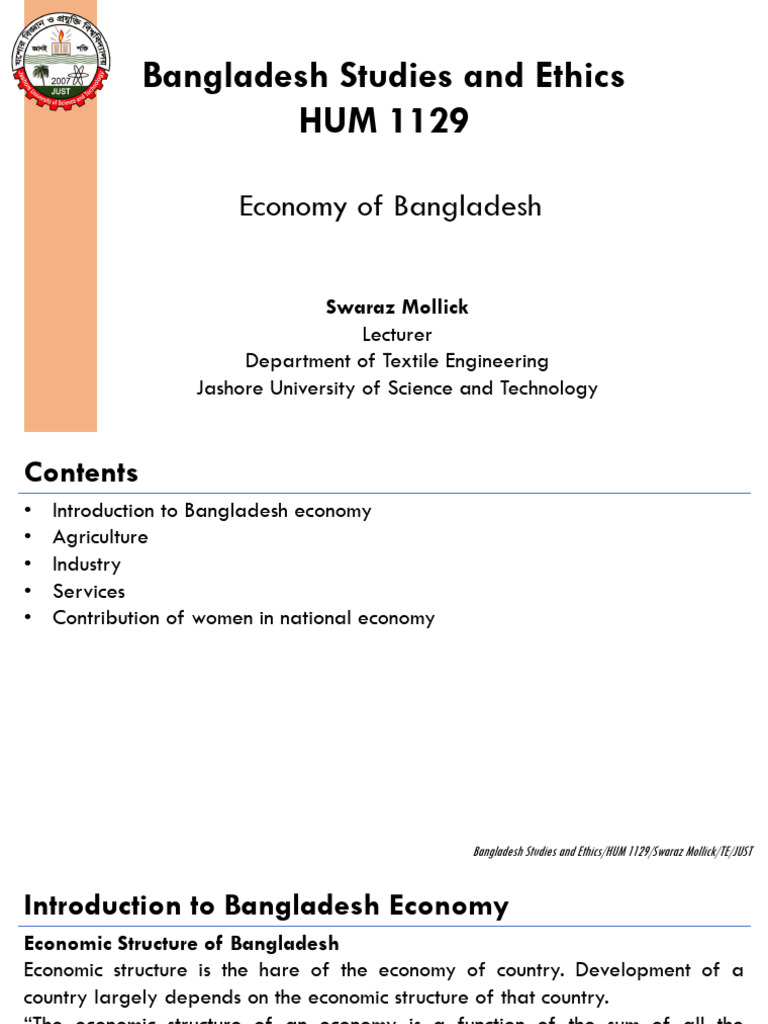 Bangladesh Economy Overview and Structure | PDF | Capitalism | Agriculture